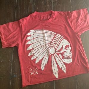 The Drive Clothing red crop tee distressed